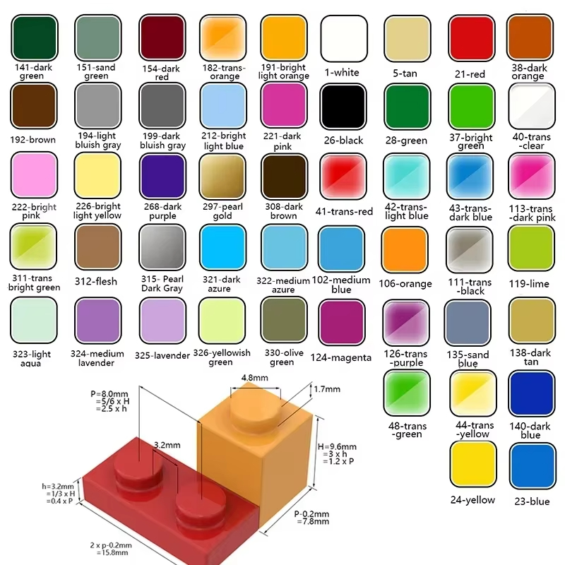 100PCS MOC 2420 Plate 2x2 Buil - đánh giá và giá Diy Electronics Gift Ideas