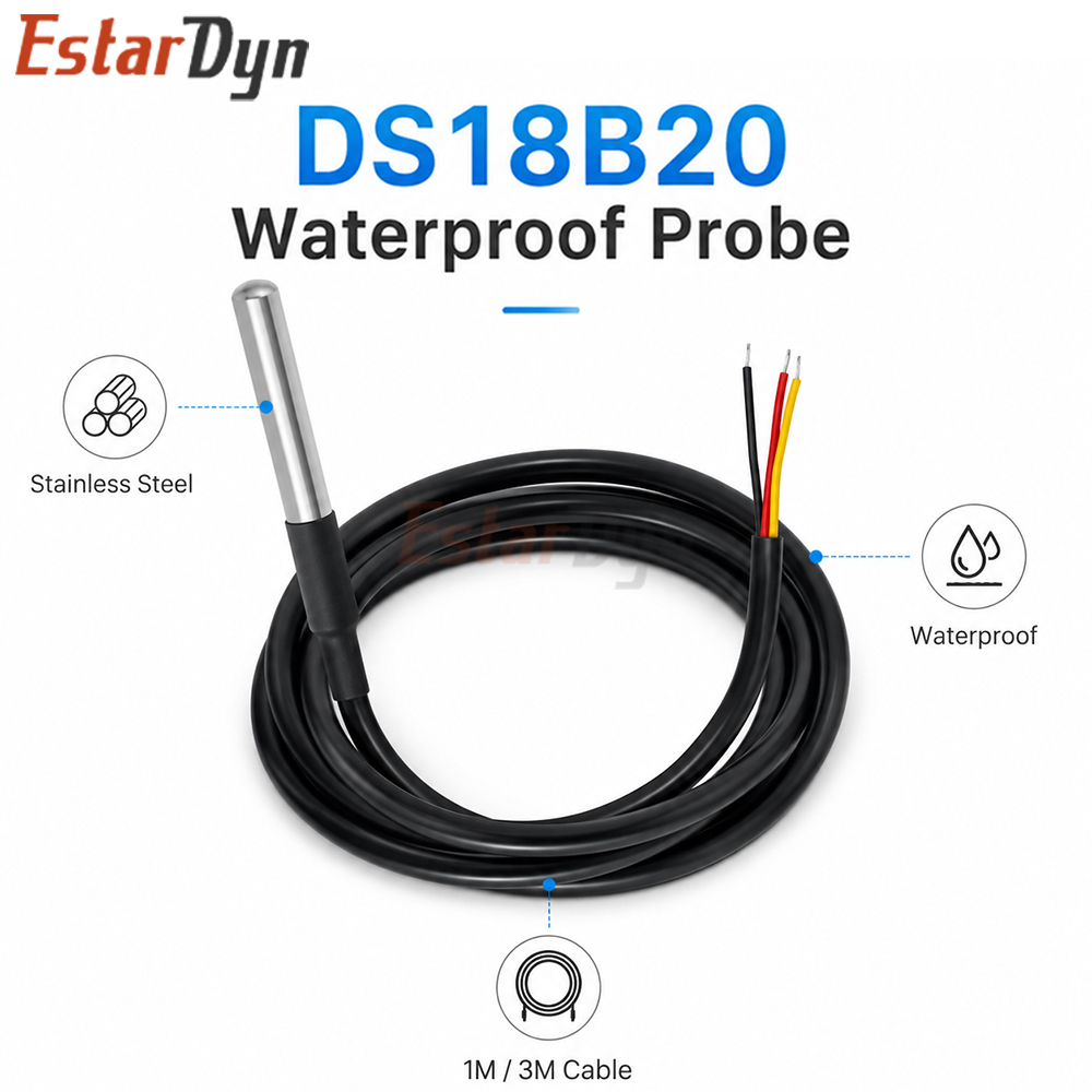 Estardyn DS18B20 Waterproof Di - đánh giá và giá Ds18B20 Temperature Sensor