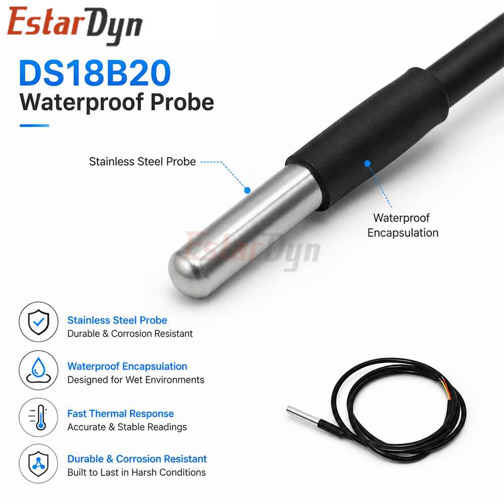 Estardyn DS18B20 Waterproof Di - đánh giá và giá Ds18B20 Temperature Sensor