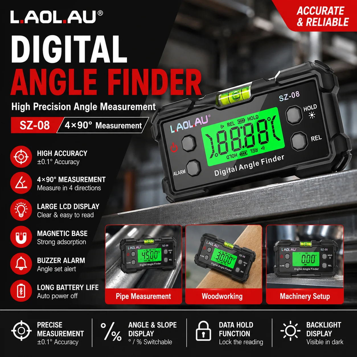 Digital Angle Gauge With Level - đánh giá và giá Useful Diy Electronics